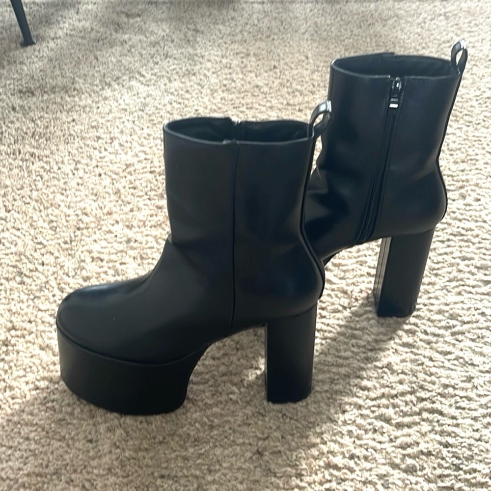 Black Platform Ankle Boots - Picture 2 of 5